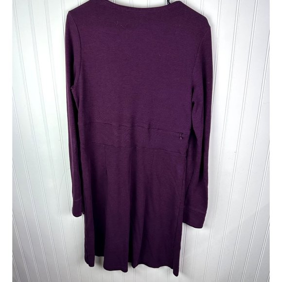 Toad & Co Purple V-neck dress Long sleeve Size Large - Picture 2 of 6